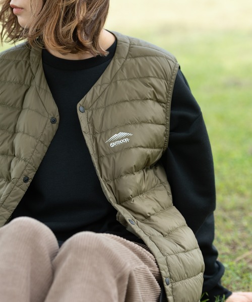 OUTDOOR PRODUCTS APPAREL(アウトドアプロダクツアパレル)の「軽量ダウン インナーベスト 撥水透湿防風ポケッタブル(パッカブル)700フィルパワー ユニセックス(ダウンベスト・メンズ・チャコールグレー/ブラック/オリーブ・LARGE/XXX-LARGE/X-LARGE/MEDIUM/XX-LARGE)」の17枚目の写真