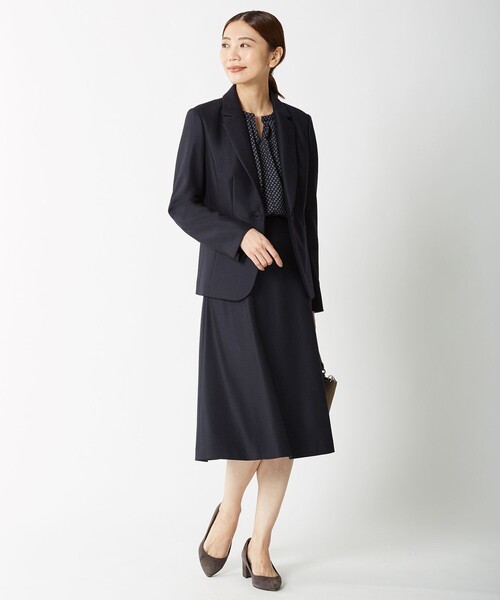 J.PRESS（ジェイプレス）の「【セットアップ対応】アクアレジェンドウールジャージー スカート（スカート・レディース・ライトグレー系/ネイビー系・9/7/11/13）」の3枚目の写真