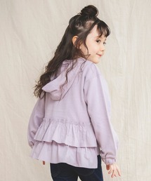 バックフリル長袖パーカー