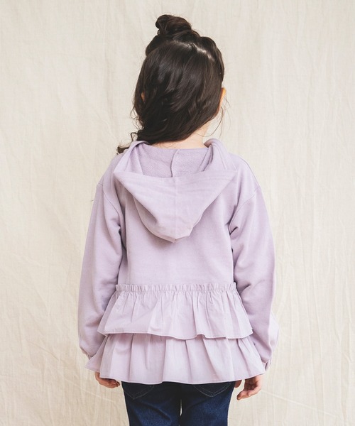 BRANSHES（ブランシェス）の「バックフリル長袖パーカー（パーカー・キッズ・ラベンダー/ベージュ・100cm/110cm/120cm/130cm/90cm/140cm/150cm）」の8枚目の写真