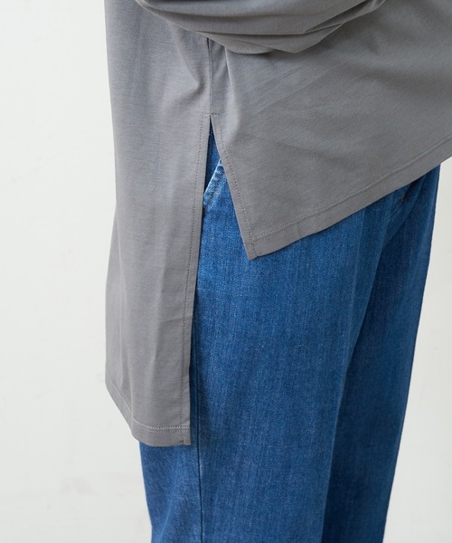 PUAL CE CIN（ピュアルセシン）の「【Ｄu noir】シルケット前後差プルオーバー（Tシャツ/カットソー・レディース・グレー/ブラック/ベージュ・FREE）」の19枚目の写真