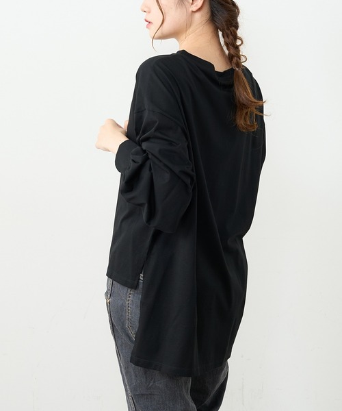 PUAL CE CIN（ピュアルセシン）の「【Ｄu noir】シルケット前後差プルオーバー（Tシャツ/カットソー・レディース・グレー/ブラック/ベージュ・FREE）」の20枚目の写真