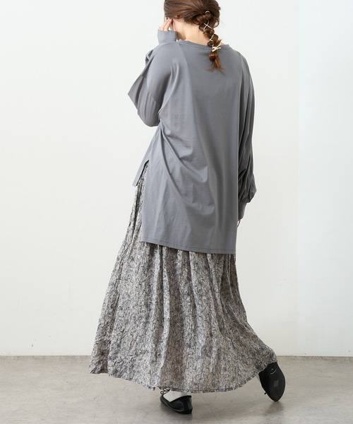 PUAL CE CIN（ピュアルセシン）の「【Ｄu noir】シルケット前後差プルオーバー（Tシャツ/カットソー・レディース・グレー/ブラック/ベージュ・FREE）」の12枚目の写真