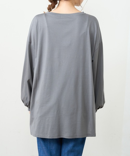 PUAL CE CIN（ピュアルセシン）の「【Ｄu noir】シルケット前後差プルオーバー（Tシャツ/カットソー・レディース・グレー/ブラック/ベージュ・FREE）」の18枚目の写真