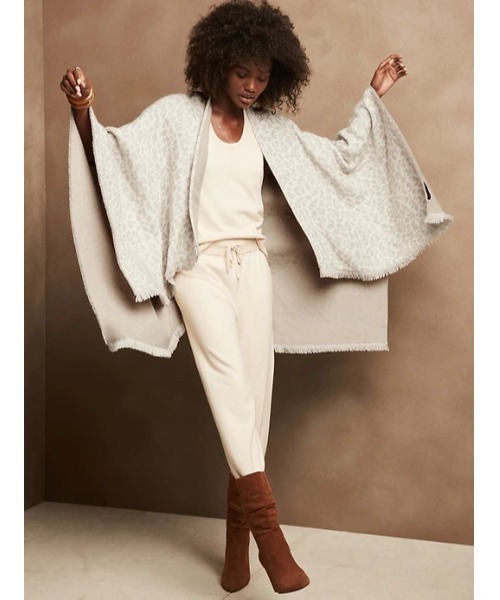 【BANANA REPUBLIC FACTORY STORE】リバーシブルレオパードポンチョ
