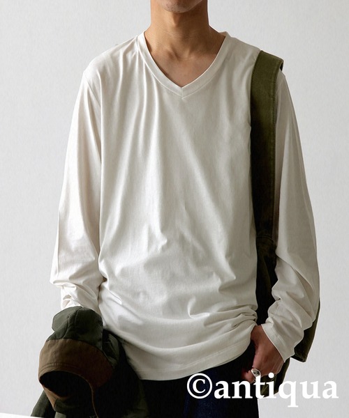 antiqua(アンティカ)の「VネックヒートロンT(Tシャツ/カットソー・メンズ・ホワイト系その他/ブラック系その他・M/L/L/XL)」の17枚目の写真