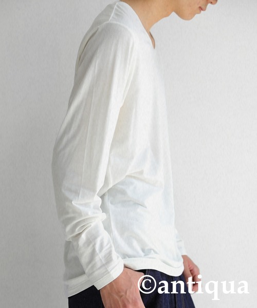 antiqua(アンティカ)の「VネックヒートロンT(Tシャツ/カットソー・メンズ・ホワイト系その他/ブラック系その他・M/L/L/XL)」の18枚目の写真