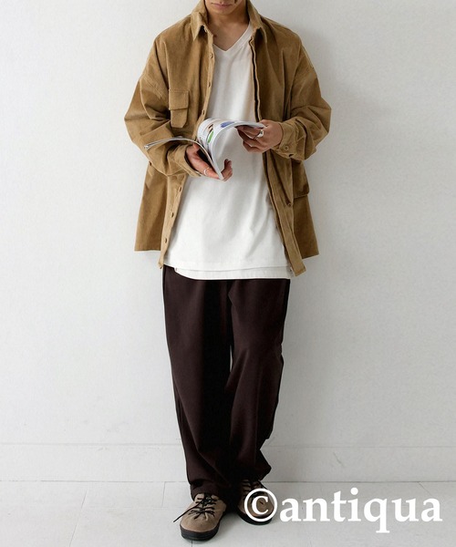 antiqua(アンティカ)の「VネックヒートロンT(Tシャツ/カットソー・メンズ・ホワイト系その他/ブラック系その他・M/L/L/XL)」の22枚目の写真