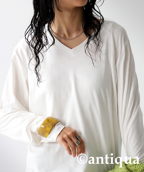antiqua(アンティカ)の「VネックヒートロンT(Tシャツ/カットソー・メンズ・ホワイト系その他/ブラック系その他・M/L/L/XL)」の10枚目の写真