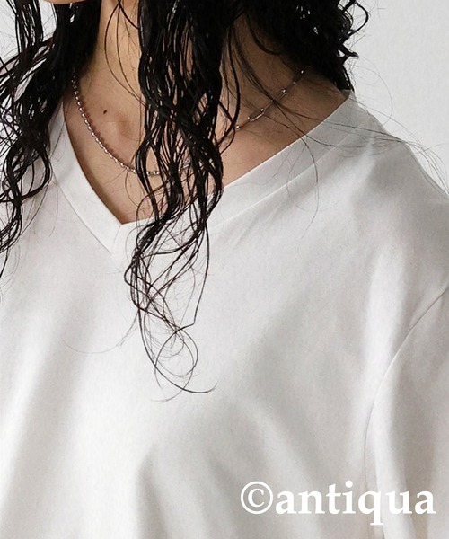 antiqua(アンティカ)の「VネックヒートロンT(Tシャツ/カットソー・メンズ・ホワイト系その他/ブラック系その他・M/L/L/XL)」の12枚目の写真