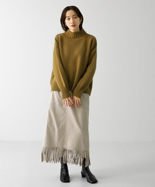 KBF（ケイビーエフ）の「【WEB/一部店舗限定】ウォッシャブルワイドハイネックニット（ニット/セーター・レディース・グレー系その他/ブルー系その他/カーキ/ブラック・ONE）」の7枚目の写真