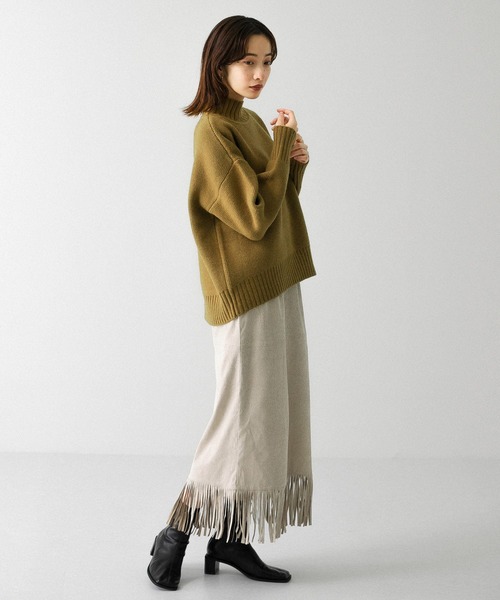 KBF（ケイビーエフ）の「【WEB/一部店舗限定】ウォッシャブルワイドハイネックニット（ニット/セーター・レディース・グレー系その他/ブルー系その他/カーキ/ブラック・ONE）」の8枚目の写真