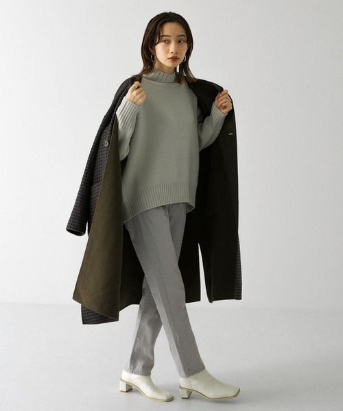 KBF（ケイビーエフ）の「【WEB/一部店舗限定】ウォッシャブルワイドハイネックニット（ニット/セーター・レディース・グレー系その他/ブルー系その他/カーキ/ブラック・ONE）」の18枚目の写真