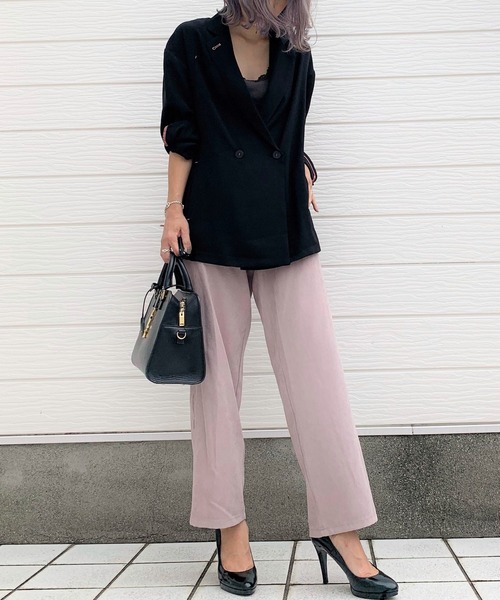 Q（キュー）の「ピーチツイルリラックスパンツ（その他パンツ・レディース・グレイッシュベージュ/ブルー・MEDIUM）」の7枚目の写真