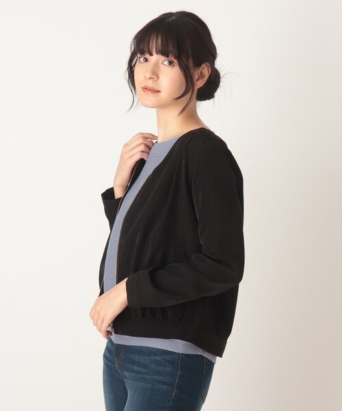 DRESKIP(ドレスキップ)の「◆Vネックギャザーブルゾン(ブルゾン・レディース・ブラック/サンドベージュ/ブラウン系その他2・02/03/04)」の2枚目の写真