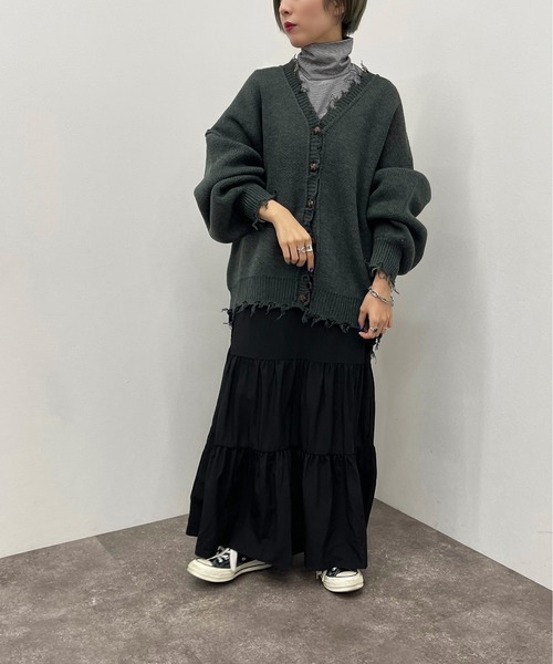 apres jour mignon(アプレジュールミニョン)の「ボーダークシュクシュタートルインナー【ZOZOTOWN限定アイテム】(Tシャツ/カットソー・レディース・グリーン系その他/ブラック/ブラウン系その他・フリー/X-LARGE)」の13枚目の写真