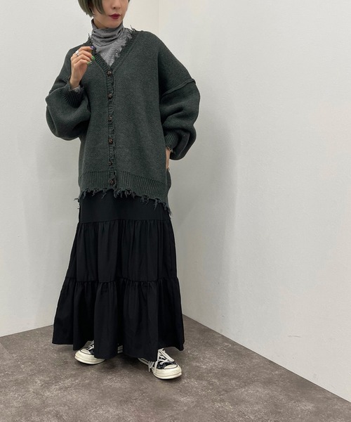 apres jour mignon(アプレジュールミニョン)の「ボーダークシュクシュタートルインナー【ZOZOTOWN限定アイテム】(Tシャツ/カットソー・レディース・グリーン系その他/ブラック/ブラウン系その他・フリー/X-LARGE)」の14枚目の写真