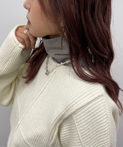 apres jour mignon(アプレジュールミニョン)の「ボーダークシュクシュタートルインナー【ZOZOTOWN限定アイテム】(Tシャツ/カットソー・レディース・グリーン系その他/ブラック/ブラウン系その他・フリー/X-LARGE)」の21枚目の写真