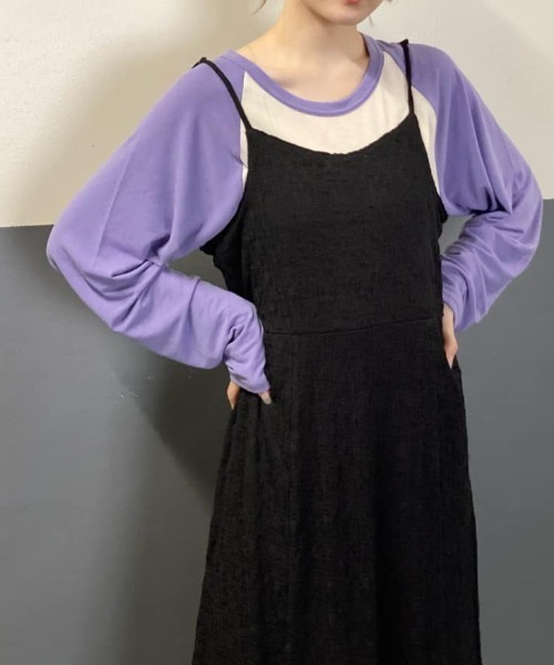 Kastane（カスタネ）の「ラグランルーズTee（Tシャツ/カットソー・レディース・ブルー/ベージュ/パープル/ブラック・FREE）」の4枚目の写真