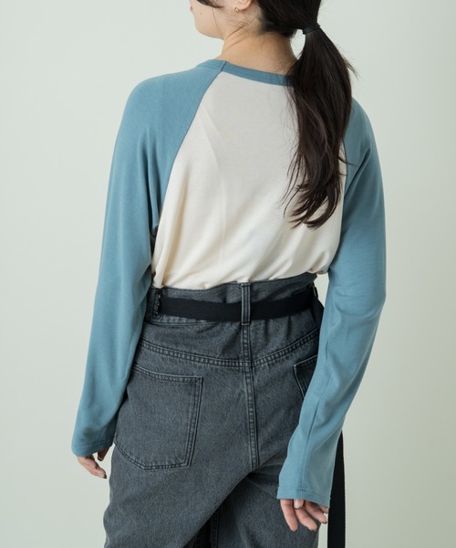 Kastane（カスタネ）の「ラグランルーズTee（Tシャツ/カットソー・レディース・ブルー/ベージュ/パープル/ブラック・FREE）」の3枚目の写真