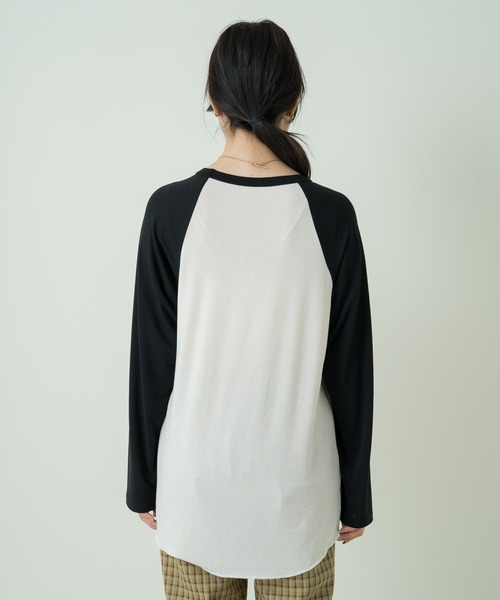 Kastane（カスタネ）の「ラグランルーズTee（Tシャツ/カットソー・レディース・ブルー/ベージュ/パープル/ブラック・FREE）」の15枚目の写真