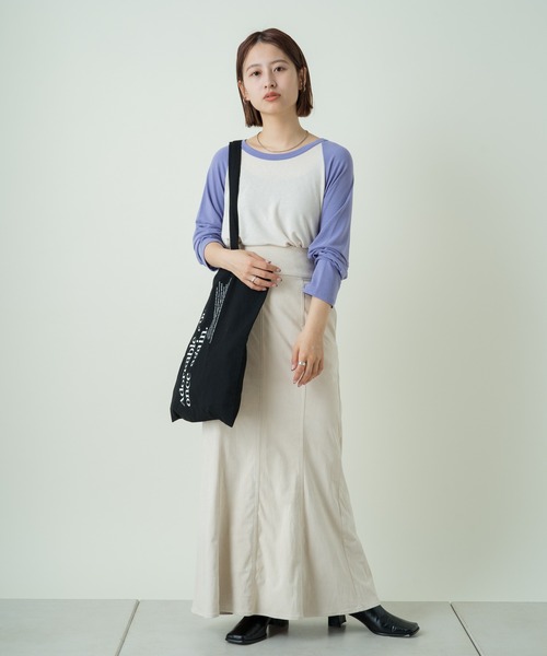 Kastane（カスタネ）の「ラグランルーズTee（Tシャツ/カットソー・レディース・ブルー/ベージュ/パープル/ブラック・FREE）」の9枚目の写真