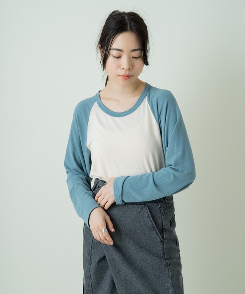 Kastane（カスタネ）の「ラグランルーズTee（Tシャツ/カットソー・レディース・ブルー/ベージュ/パープル/ブラック・FREE）」の21枚目の写真