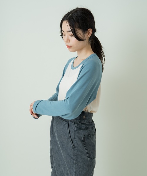 Kastane（カスタネ）の「ラグランルーズTee（Tシャツ/カットソー・レディース・ブルー/ベージュ/パープル/ブラック・FREE）」の12枚目の写真