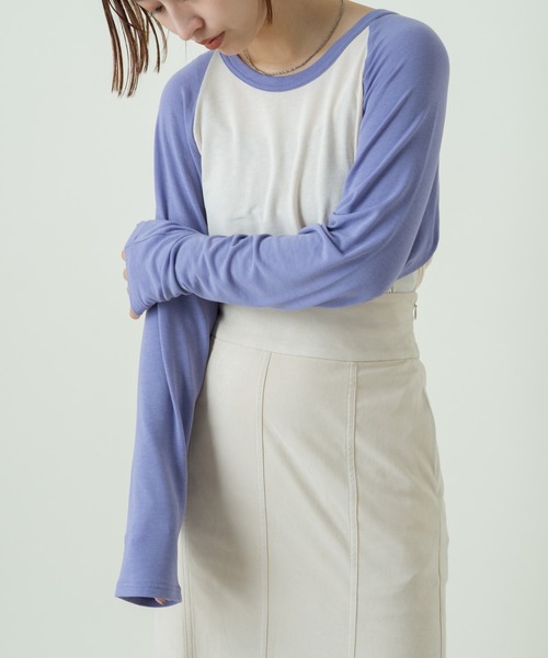 Kastane（カスタネ）の「ラグランルーズTee（Tシャツ/カットソー・レディース・ブルー/ベージュ/パープル/ブラック・FREE）」の18枚目の写真