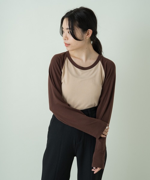 Kastane（カスタネ）の「ラグランルーズTee（Tシャツ/カットソー・レディース・ブルー/ベージュ/パープル/ブラック・FREE）」の7枚目の写真