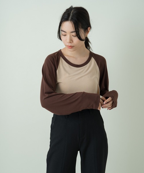 Kastane（カスタネ）の「ラグランルーズTee（Tシャツ/カットソー・レディース・ブルー/ベージュ/パープル/ブラック・FREE）」の19枚目の写真