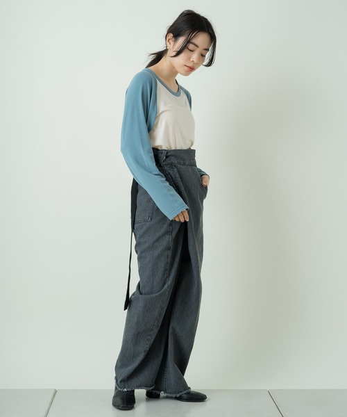 Kastane（カスタネ）の「ラグランルーズTee（Tシャツ/カットソー・レディース・ブルー/ベージュ/パープル/ブラック・FREE）」の14枚目の写真