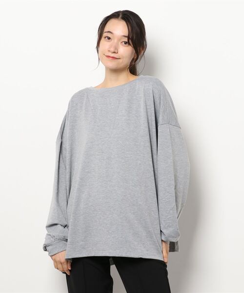 KOBE LETTUCE（コウベレタス）の「ビッグシルエットボートスウェットトップス[C5757]（スウェット・レディース・ピンク/ブラック/ライトカーキ/ホワイト系その他/グレー系その他/ブラウン系その他・1）」の3枚目の写真