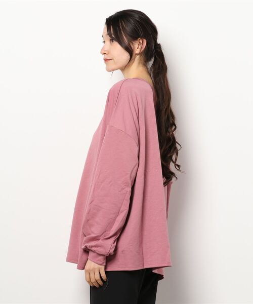 KOBE LETTUCE（コウベレタス）の「ビッグシルエットボートスウェットトップス[C5757]（スウェット・レディース・ピンク/ブラック/ライトカーキ/ホワイト系その他/グレー系その他/ブラウン系その他・1）」の7枚目の写真