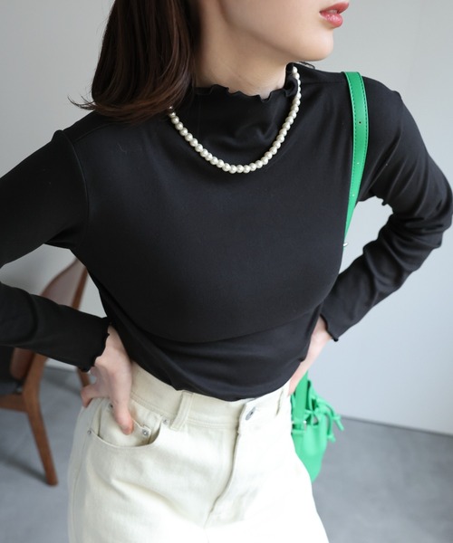 sakishimatokyo（サキシマトーキョー）の「メロウハイネックトップス /ロンT（Tシャツ/カットソー・レディース・ブラック/ライトグリーン/ブラウン/ホワイト・FREE）」の13枚目の写真