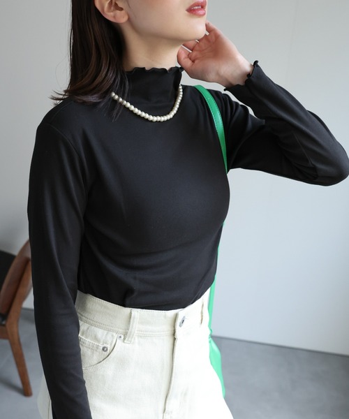 sakishimatokyo（サキシマトーキョー）の「メロウハイネックトップス /ロンT（Tシャツ/カットソー・レディース・ブラック/ライトグリーン/ブラウン/ホワイト・FREE）」の14枚目の写真