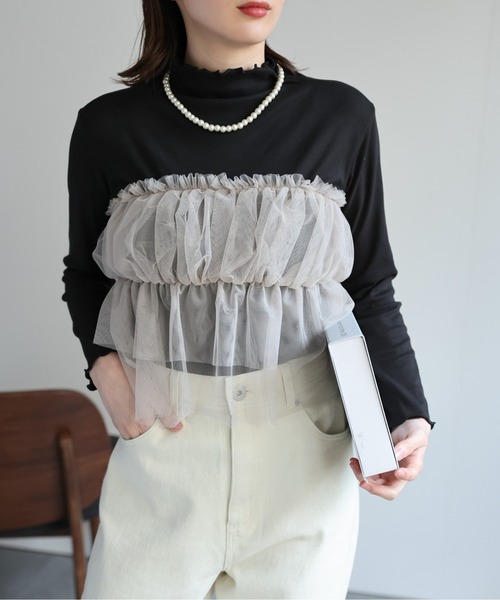 sakishimatokyo（サキシマトーキョー）の「メロウハイネックトップス /ロンT（Tシャツ/カットソー・レディース・ブラック/ライトグリーン/ブラウン/ホワイト・FREE）」の10枚目の写真