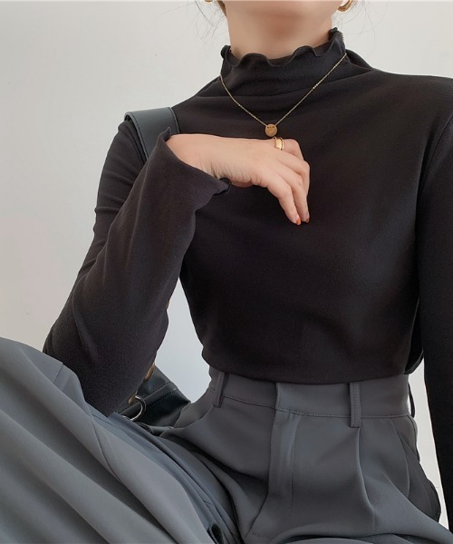 sakishimatokyo（サキシマトーキョー）の「メロウハイネックトップス /ロンT（Tシャツ/カットソー・レディース・ブラック/ライトグリーン/ブラウン/ホワイト・FREE）」の16枚目の写真