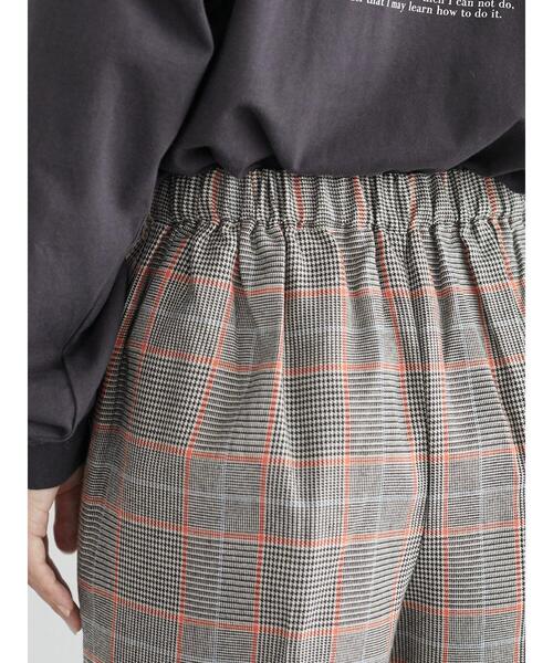 Green Parks(グリーンパークス)の「変形ウィンドペンチェックストレートパンツ*(その他パンツ・レディース・ブラック/ブラウン・FREE)」の8枚目の写真