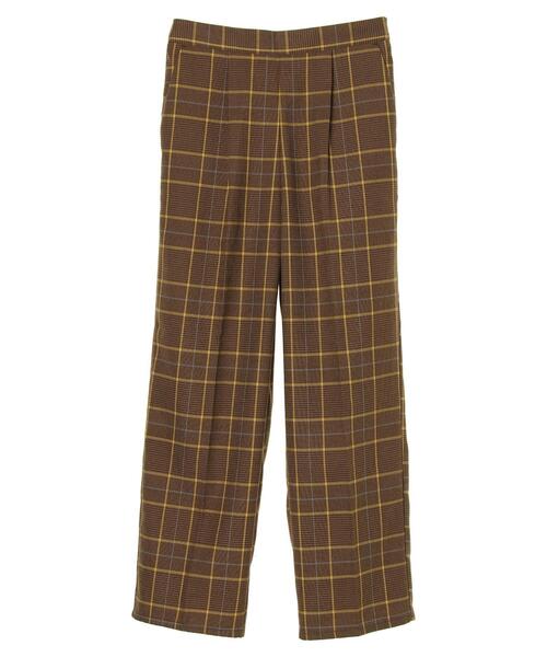 Green Parks(グリーンパークス)の「変形ウィンドペンチェックストレートパンツ*(その他パンツ・レディース・ブラック/ブラウン・FREE)」の19枚目の写真