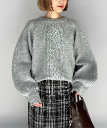 PICCIN | ケーブルラインオーバーサイズニット(ニット/セーター)