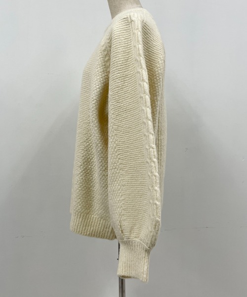 PICCIN（ピッチン）の「ケーブルラインオーバーサイズニット（ニット/セーター・レディース・グレー/オフホワイト・M/L）」の20枚目の写真