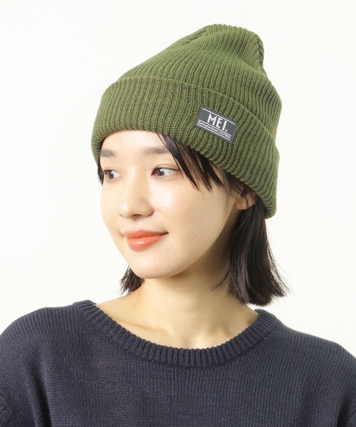 MEI(メイ)の「【 MEI / メイ 】マイクロ アゼ ワッチ ニットキャップ ニット帽(ニットキャップ/ビーニー・メンズ・オリーブドラブ/ブラック/ブラウン/ネイビー/カーキ・FREE)」の1枚目の写真