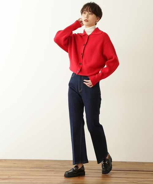 N.（N. Natural Beauty Basic）（エヌエヌナチュラルビューティーベーシック）の「センタープレスフレアパンツ（デニムパンツ・レディース・グレー/ブルー・MEDIUM/SMALL）」の8枚目の写真