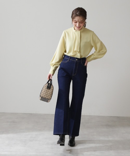 N.（N. Natural Beauty Basic）（エヌエヌナチュラルビューティーベーシック）の「センタープレスフレアパンツ（デニムパンツ・レディース・グレー/ブルー・MEDIUM/SMALL）」の20枚目の写真