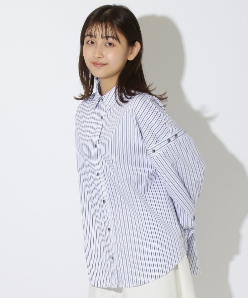 REDYAZEL（レディアゼル）の「ボタン付きドロップシャツ（シャツ/ブラウス・レディース・グリーン/ホワイト系その他/ブルー系その他・FREE）」の13枚目の写真