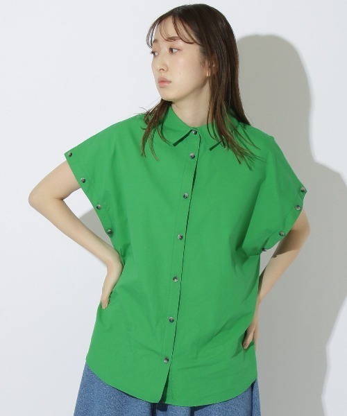 REDYAZEL（レディアゼル）の「ボタン付きドロップシャツ（シャツ/ブラウス・レディース・グリーン/ホワイト系その他/ブルー系その他・FREE）」の11枚目の写真