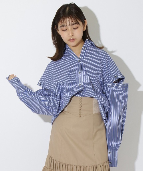 REDYAZEL（レディアゼル）の「ボタン付きドロップシャツ（シャツ/ブラウス・レディース・グリーン/ホワイト系その他/ブルー系その他・FREE）」の19枚目の写真