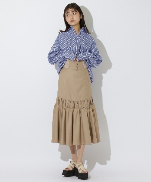 REDYAZEL（レディアゼル）の「ボタン付きドロップシャツ（シャツ/ブラウス・レディース・グリーン/ホワイト系その他/ブルー系その他・FREE）」の22枚目の写真