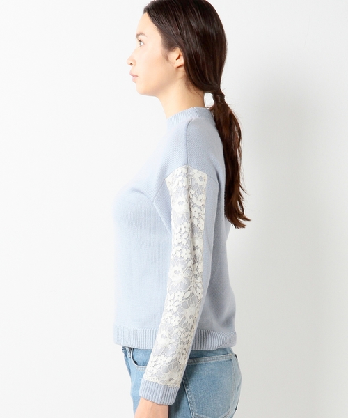 UNITED ARROWS（ユナイテッドアローズ）の「UA＊SC レース ハイネック ニット ◆（ニット/セーター・レディース・ナチュラル/ライトブルー/ネイビー・フリー）」の11枚目の写真